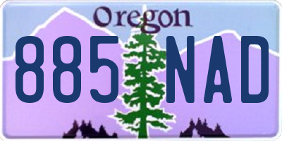 OR license plate 885NAD