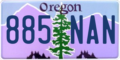 OR license plate 885NAN