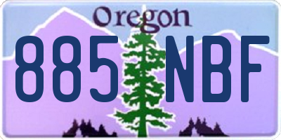 OR license plate 885NBF