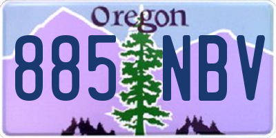 OR license plate 885NBV