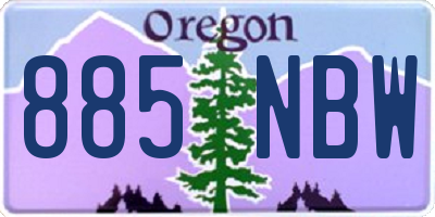 OR license plate 885NBW
