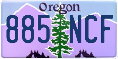 OR license plate 885NCF