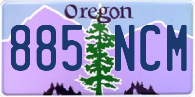 OR license plate 885NCM