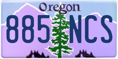 OR license plate 885NCS
