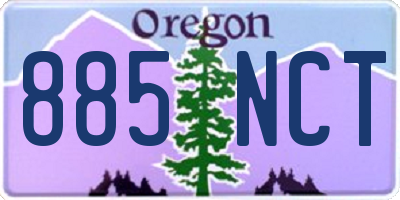 OR license plate 885NCT