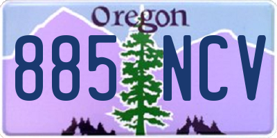OR license plate 885NCV