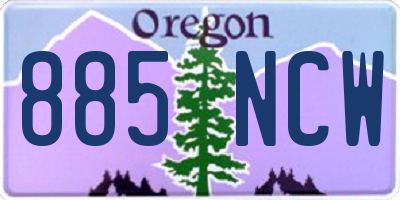 OR license plate 885NCW