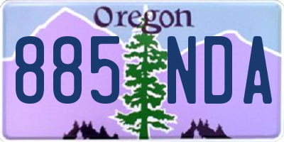 OR license plate 885NDA