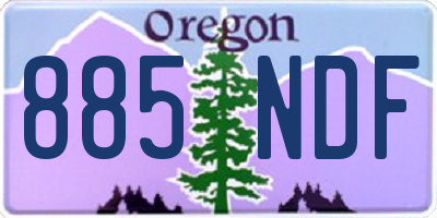 OR license plate 885NDF
