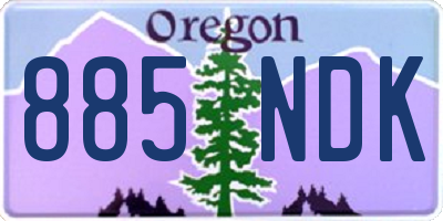 OR license plate 885NDK