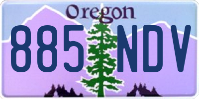 OR license plate 885NDV