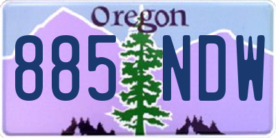 OR license plate 885NDW