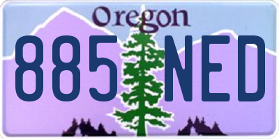 OR license plate 885NED