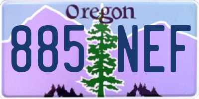 OR license plate 885NEF