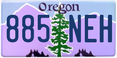 OR license plate 885NEH