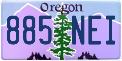OR license plate 885NEI