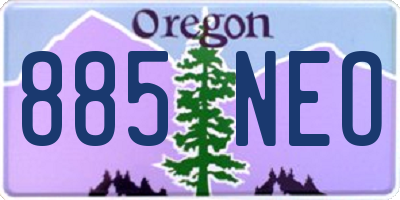 OR license plate 885NEO