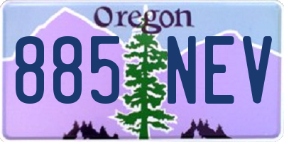 OR license plate 885NEV