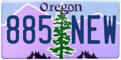 OR license plate 885NEW
