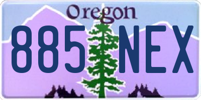 OR license plate 885NEX