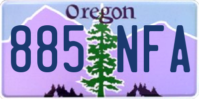 OR license plate 885NFA