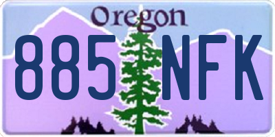 OR license plate 885NFK