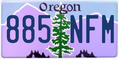 OR license plate 885NFM