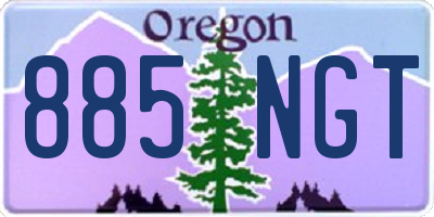 OR license plate 885NGT