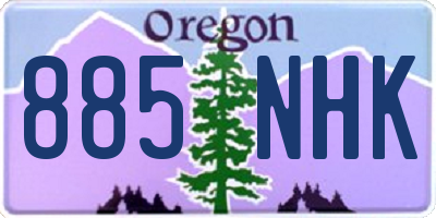 OR license plate 885NHK