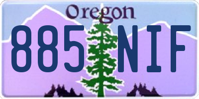 OR license plate 885NIF