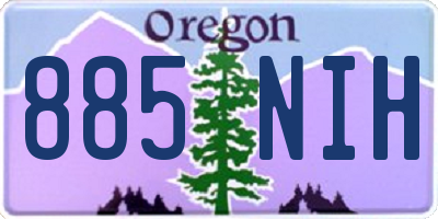 OR license plate 885NIH