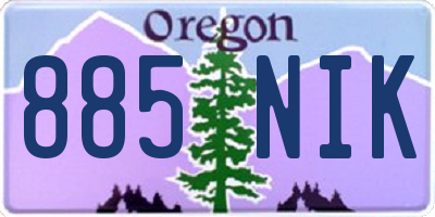OR license plate 885NIK