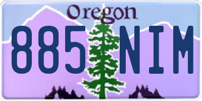 OR license plate 885NIM