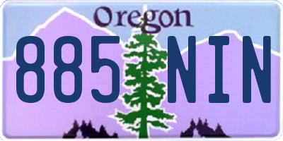 OR license plate 885NIN