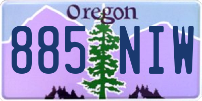 OR license plate 885NIW