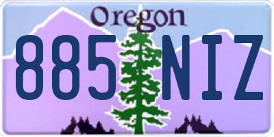 OR license plate 885NIZ