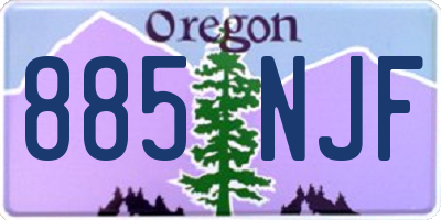 OR license plate 885NJF