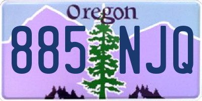 OR license plate 885NJQ