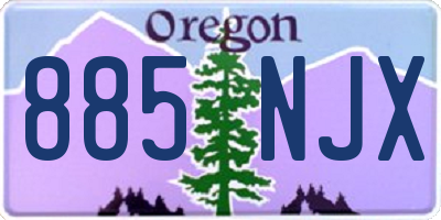 OR license plate 885NJX