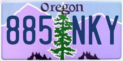 OR license plate 885NKY
