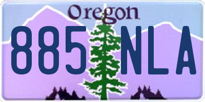 OR license plate 885NLA