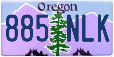 OR license plate 885NLK