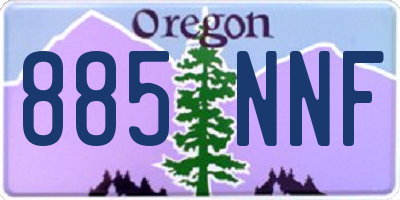 OR license plate 885NNF