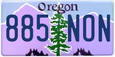 OR license plate 885NON