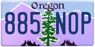 OR license plate 885NOP