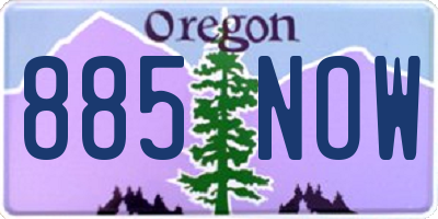 OR license plate 885NOW