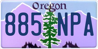 OR license plate 885NPA