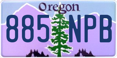 OR license plate 885NPB