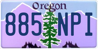 OR license plate 885NPI