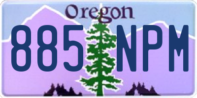 OR license plate 885NPM